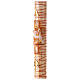 White Paschal candle with Alpha, Omega, cross with Risen Jesus and blood drops 120x8 cm s4