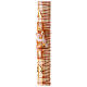 White Paschal candle with Alpha, Omega, cross with Risen Jesus and blood drops 120x8 cm s6