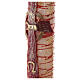 White Paschal candle with Alpha, Omega, cross with Easter Lamb and blood drops 120x8 cm s3
