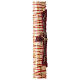 White Paschal candle with Alpha, Omega, cross with Easter Lamb and blood drops 120x8 cm s5