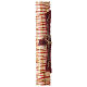 White Paschal candle with Alpha, Omega, cross with Easter Lamb and blood drops 120x8 cm s6