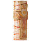White Paschal candle with Alpha, Omega, cross and red drops 120x8 cm s3
