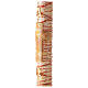 White Paschal candle with Alpha, Omega, cross and red drops 120x8 cm s4