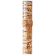 White Paschal candle with Alpha, Omega, cross and red drops 120x8 cm s5