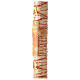 White Paschal candle with Alpha, Omega, cross and red drops 120x8 cm s6