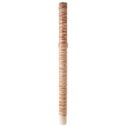White Paschal Candle Alpha and Omega cross drops 120x8 cm 8