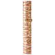 White Paschal candle with Alpha, Omega, cross with flowers and drops 120x8 cm s5