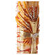 Paschal candle with Alpha, Omega, cross and red ears of wheat 120x8 cm s3