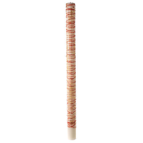 Paschal candle with stylised cross, Lamb, Alpha and Omega 120x8 cm 7