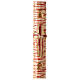 Paschal candle with stylised cross, Lamb, Alpha and Omega 120x8 cm s1