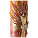 Paschal Candle cross Red wheat marbled 120x8 cm s3