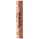 Paschal candle with marble finish, Alpha, Omega, cross and lamb 120x8 cm s4