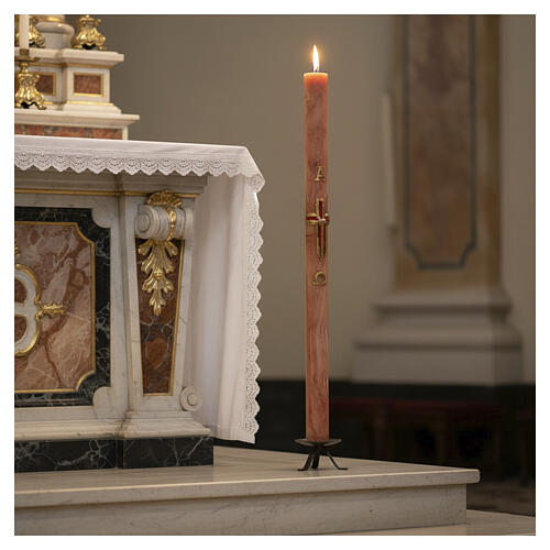 Paschal Candle Alpha Omega Cross Lamb 120x8 cm 2