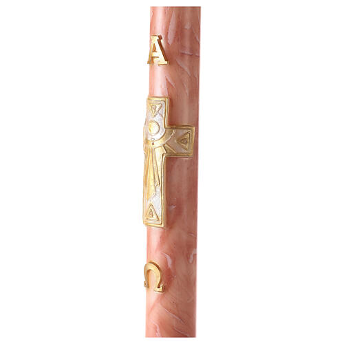 Paschal candle with marble finish, Alpha, Omega and cross 120x8 cm 5