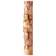 Osterkerze, Kreuz, Auferstandener Jesus, rosa marmoriert, 120x8 cm s4