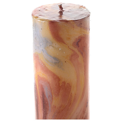 Marbled Paschal candle with cross and Risen Jesus 120x8 cm 6