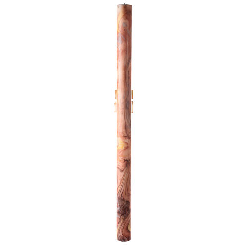 Marbled Paschal candle with cross and Risen Jesus 120x8 cm 7