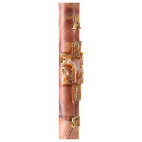 Cero Pasquale croce Gesù Risorto Marmorizzato 120x8 cm 6