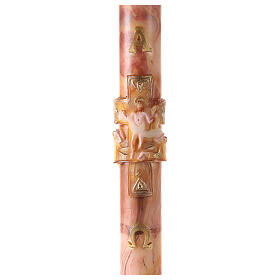 Paschal Candle with marbled Risen Jesus Cross 120x8 cm