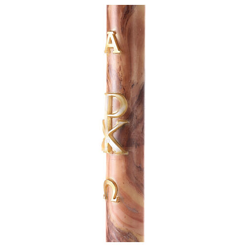Marbled Paschal candle with Chi-Rho, Alpha and Omega 120x8 cm 6