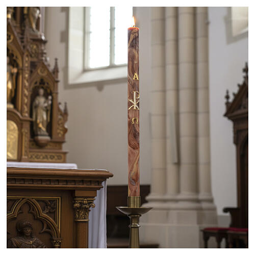 Paschal Candle XP Alpha and Omega marbled stains 120x8 cm 2
