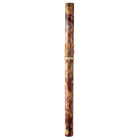 Marbled Paschal candle with cross and red ears of wheat 120x8 cm