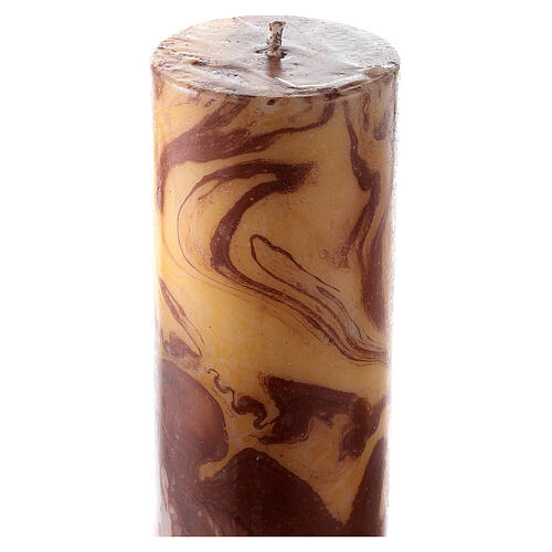 Marbled Paschal candle with cross and red ears of wheat 120x8 cm 7