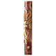 Marbled Paschal candle with cross and red ears of wheat 120x8 cm s4