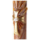 Paschal Candle Cross red wheat marbled spots 120x8 cm s3
