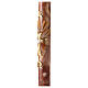 Paschal Candle Cross red wheat marbled spots 120x8 cm s4