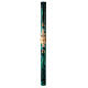 Green marbled Paschal candle with JHS 120x8 cm s2