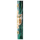 Green marbled Paschal candle with JHS 120x8 cm s4