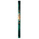 Green marbled Paschal candle with JHS 120x8 cm s4