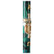 Green marbled Paschal candle with JHS 120x8 cm s6