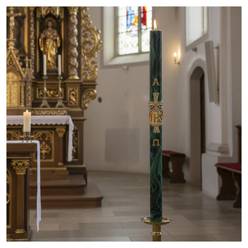 Paschal Candle JHS marbled spots 120x8 cm 2