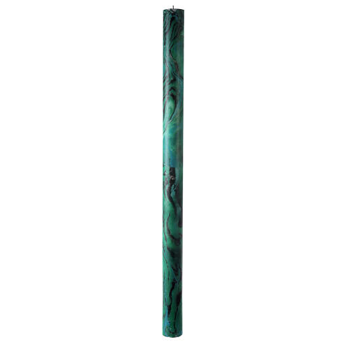 Green marbled Paschal candle with Chi-Rho, Alpha and Omega 120x8 cm 7