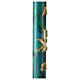 Green marbled Paschal candle with Chi-Rho, Alpha and Omega 120x8 cm s5