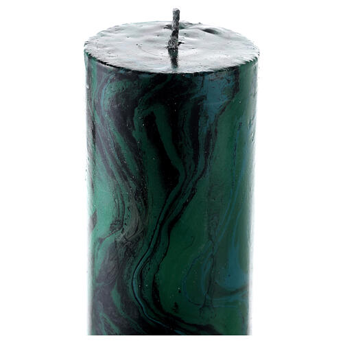 Paschal Candle XP Alfa and Omega green marbled 120x8 cm 6