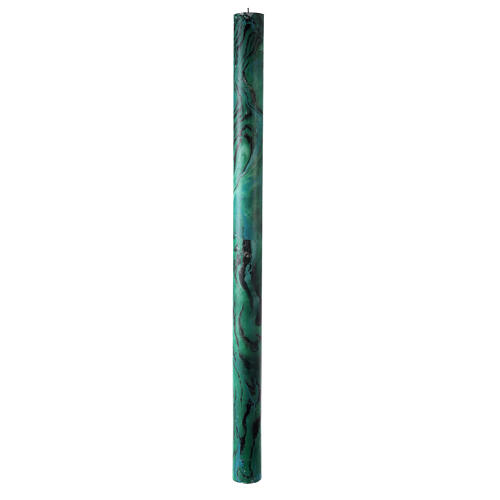 Paschal Candle XP Alfa and Omega green marbled 120x8 cm 8