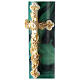 Paschal candle with Alpha, Omega and cross, green marble finish, 120x8 cm s3