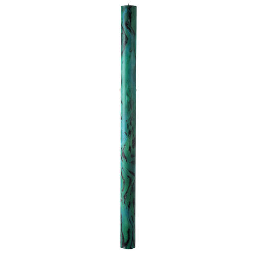 Paschal Candle Alpha Omega cross green marbled 120x8 cm 7