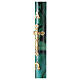 Paschal Candle Alpha Omega cross green marbled 120x8 cm s5