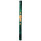 Paschal candle with golden cross, Alpha and Omega, green marble finish, 120x8 cm s2