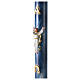 Paschal Candle Risen Jesus blue marbled 120x8 cm s4