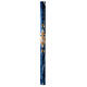 Paschal candle with blue marble finish, cross and lamb, 120x8 cm s2