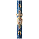 Paschal candle with blue marbled lamb cross 120x8 cm s1