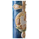 Paschal candle with blue marbled lamb cross 120x8 cm s3