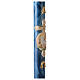 Paschal candle with blue marbled lamb cross 120x8 cm s5