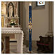 Paschal candle with blue marbled lamb cross 120x8 cm s2
