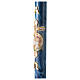 Paschal candle with blue marbled lamb cross 120x8 cm s5